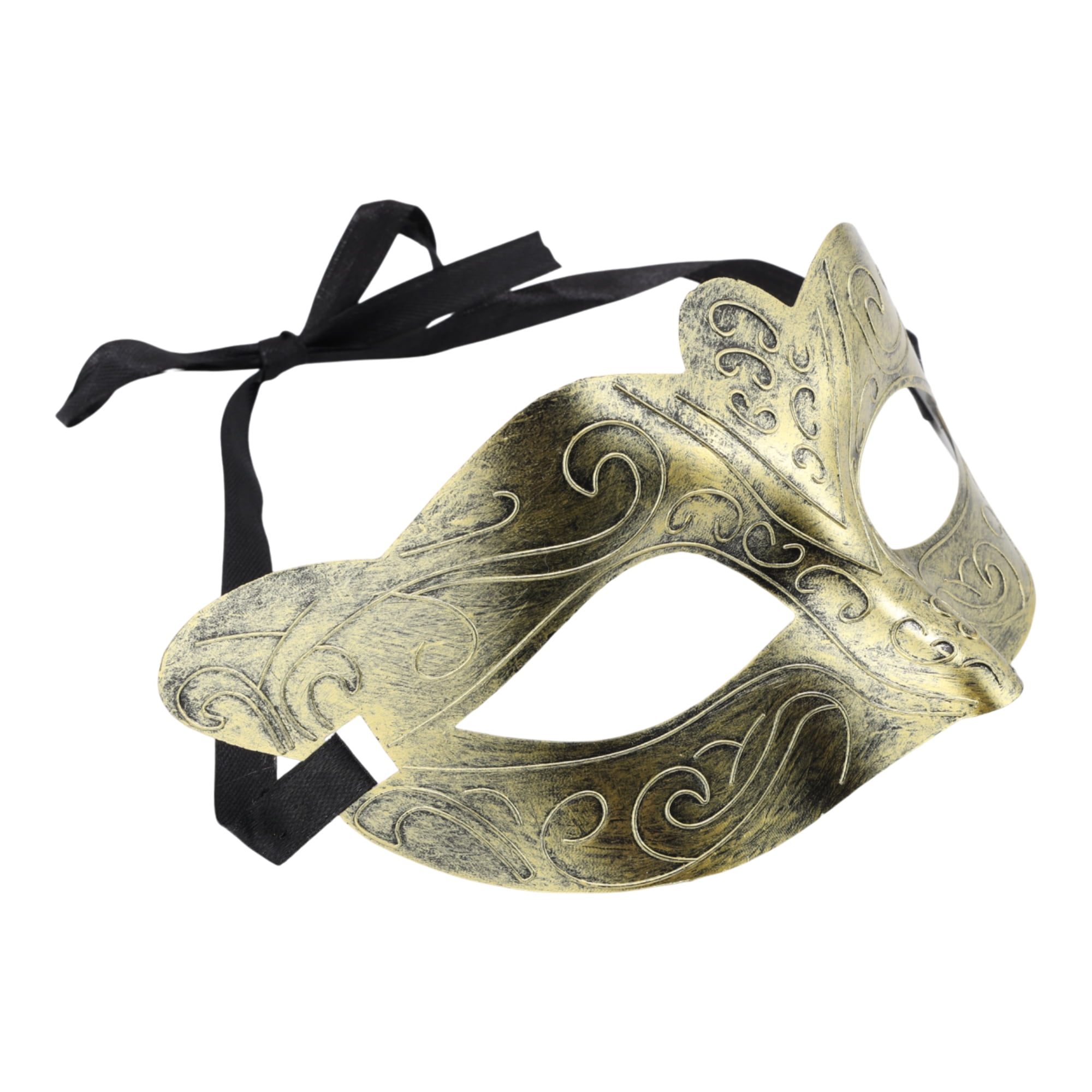 Unique Bargains 1 Pack Elegant Half-face Party Mask Gold Pattern 1