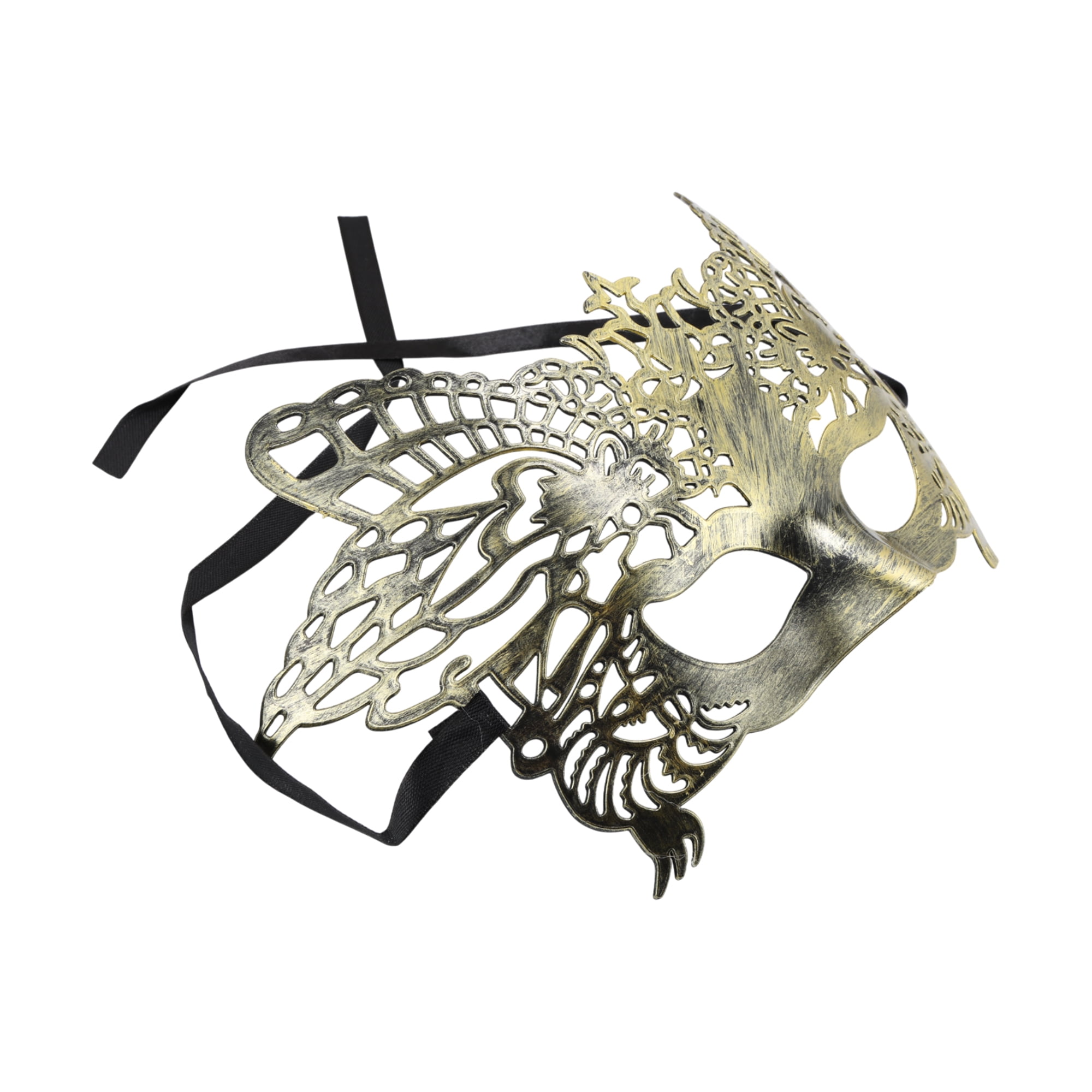 Unique Bargains 1 Pack Elegant Half-face Party Mask Gold Pattern 6