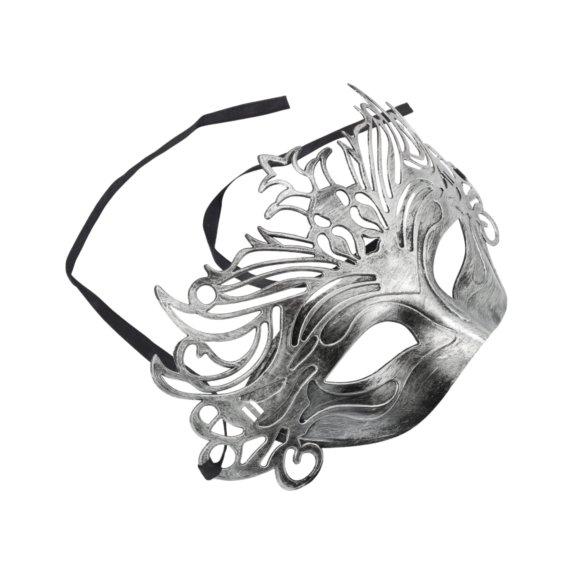 Unique Bargains 1 Pack Elegant Half-face Party Mask Silver Pattern 2