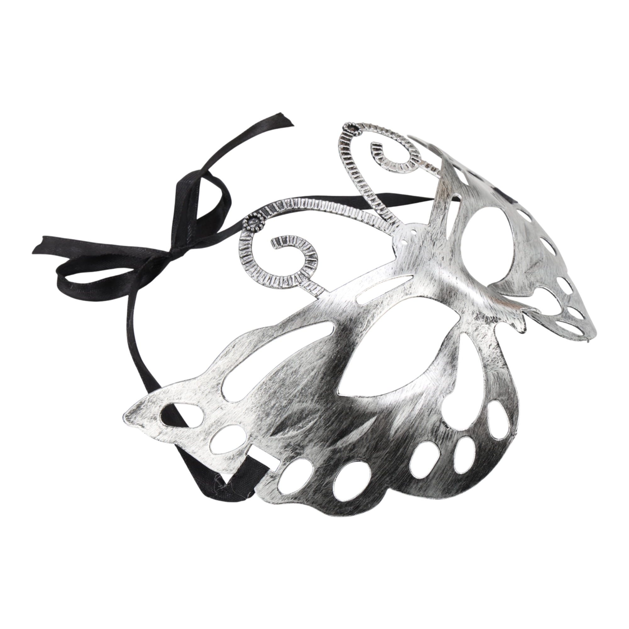 Unique Bargains Elegant Half Face Party Mask 1 Pcs Silver Pattern 3