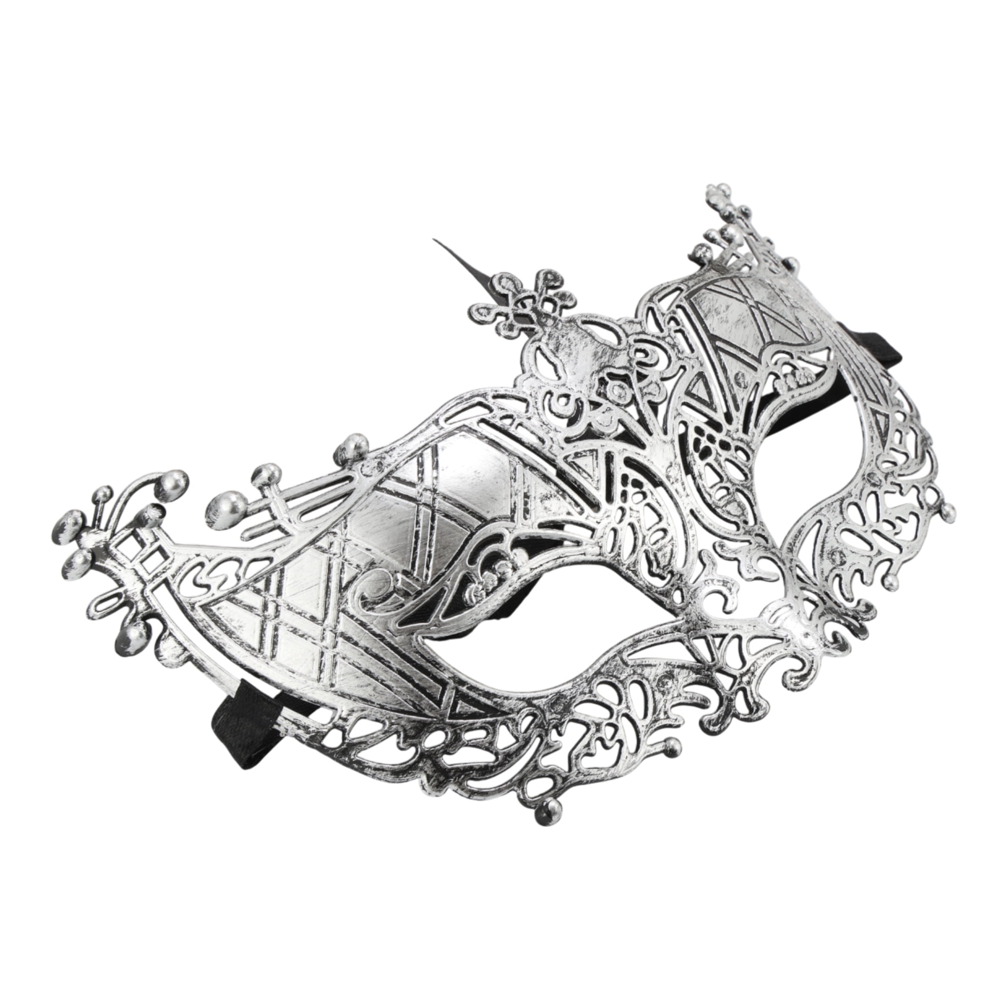 Unique Bargains Elegant Half Face Party Mask 1 Pcs Silver Pattern 4