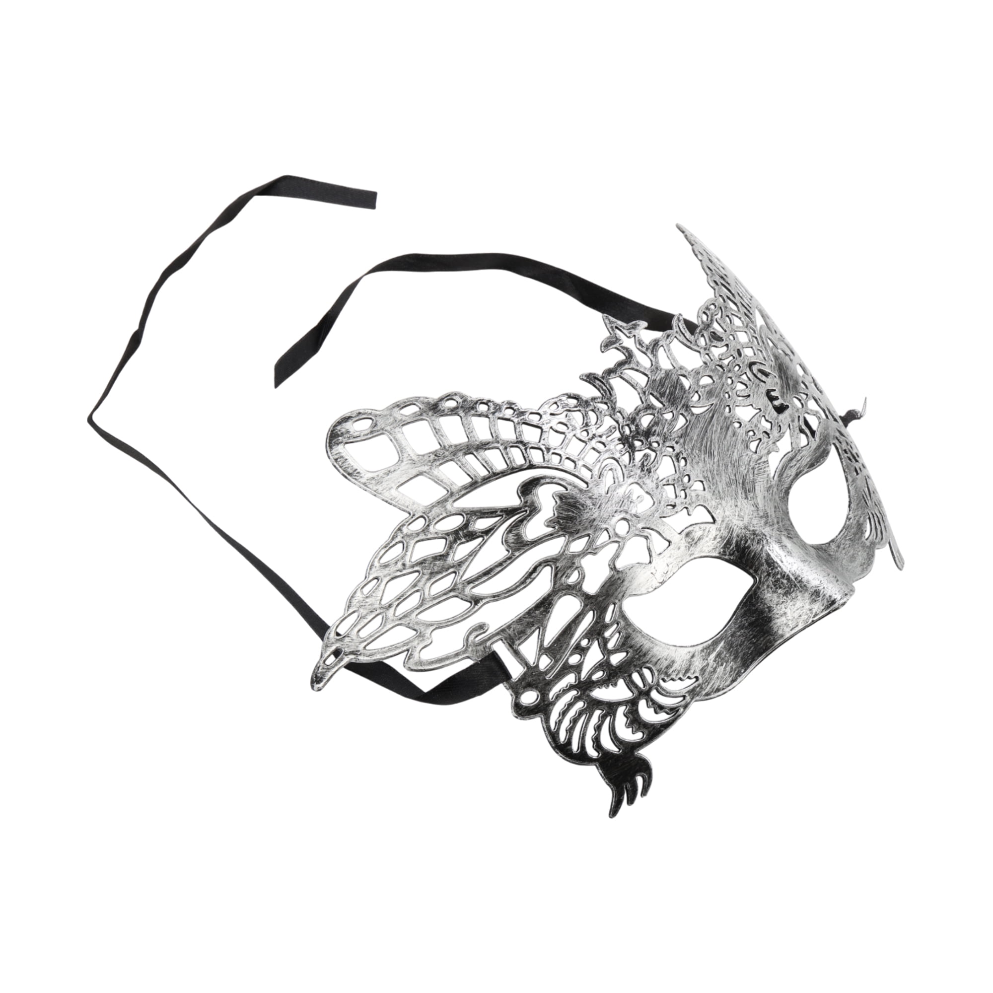 Unique Bargains Elegant Half Face Party Mask 1 Pcs Silver Pattern 6