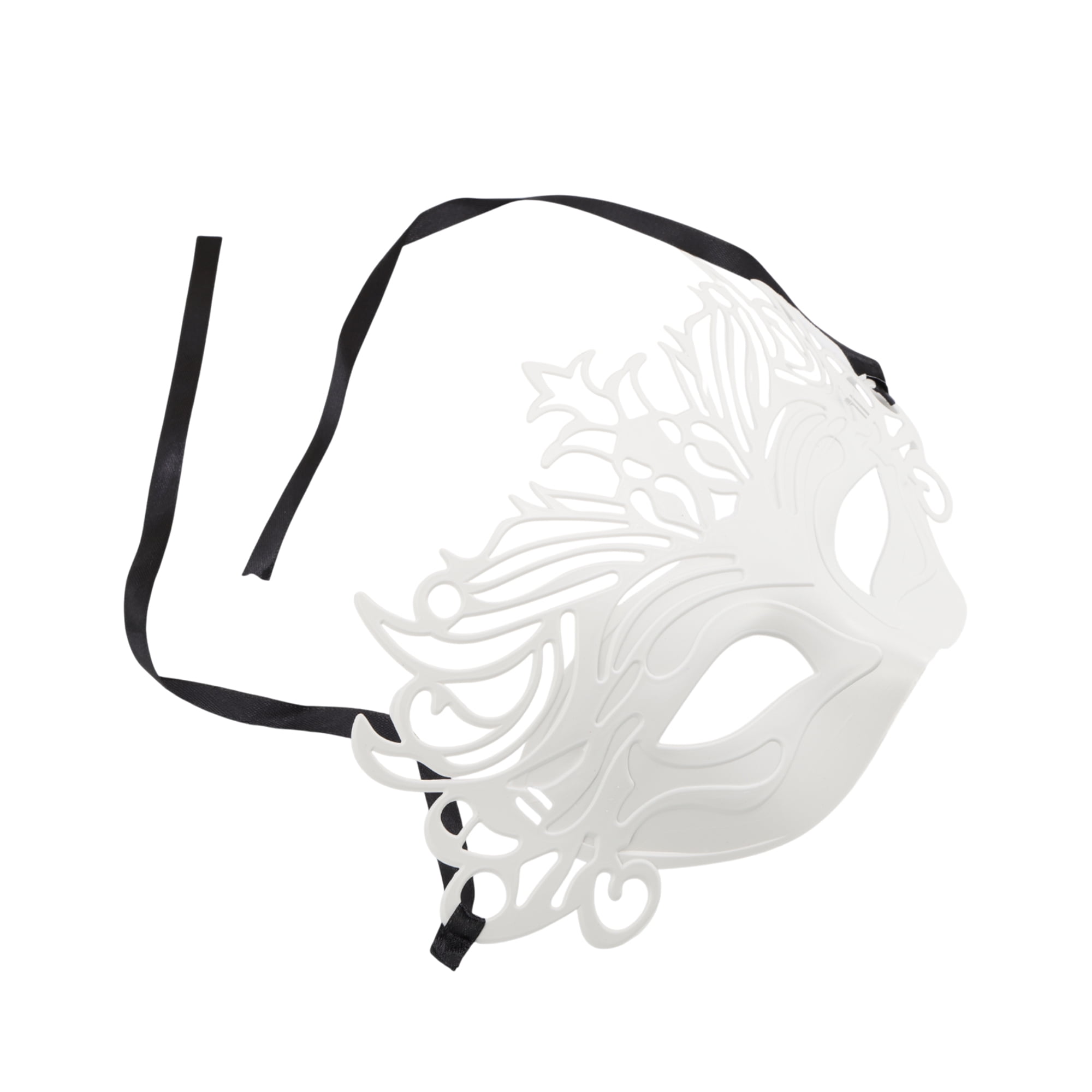 Unique Bargains 1 Box Elegant Half-face Party Mask White Pattern 1