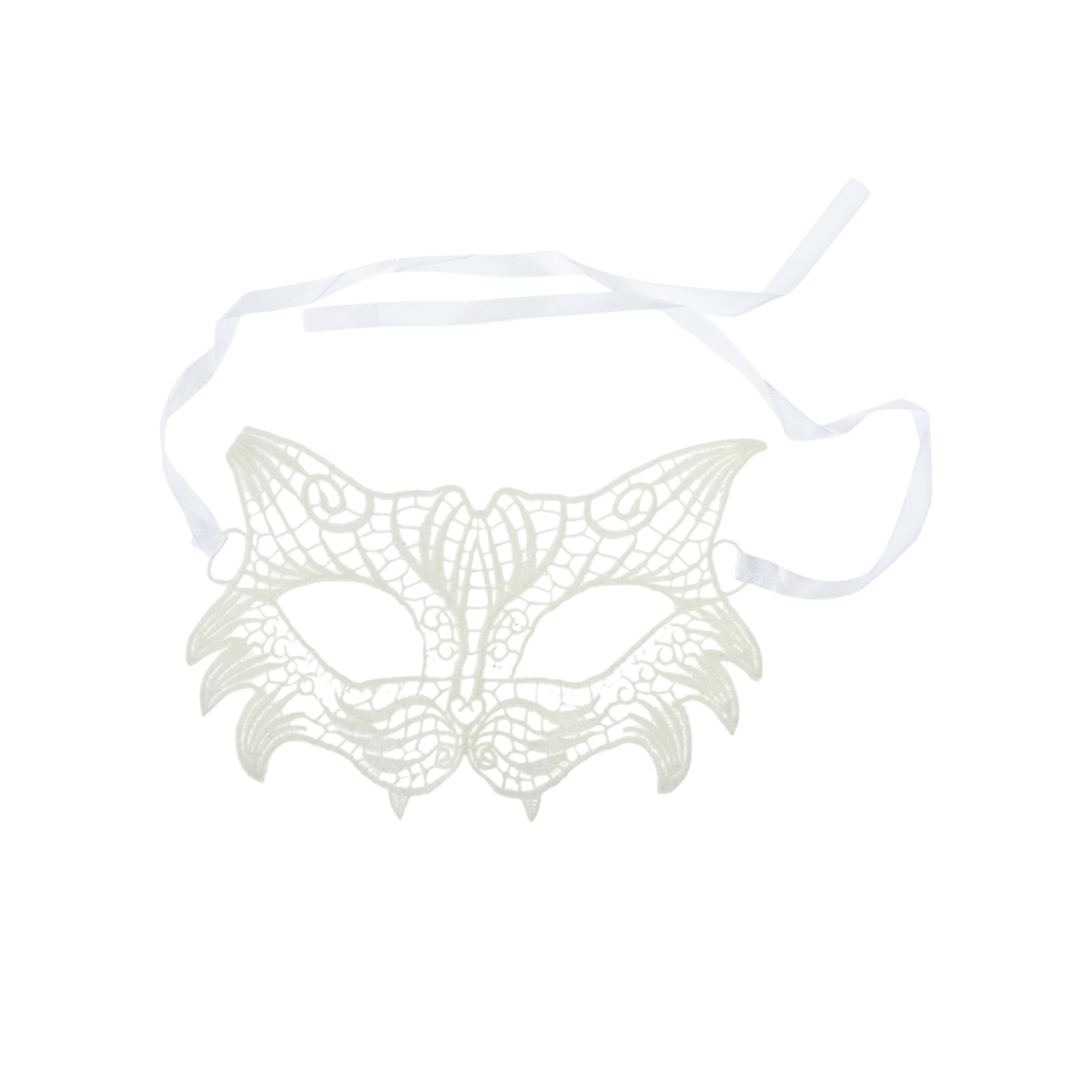 Unique Bargains 1 Pack Elegant Lace Half Face Party Mask White Pattern 3