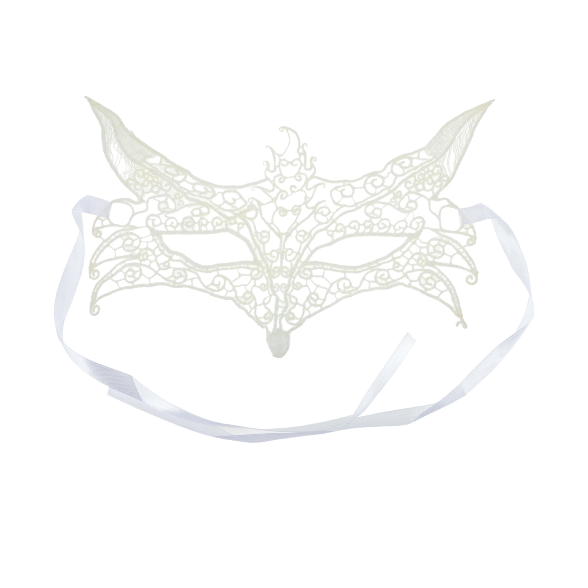 Unique Bargains 1 Pack Elegant Lace Half Face Party Mask White Pattern 5
