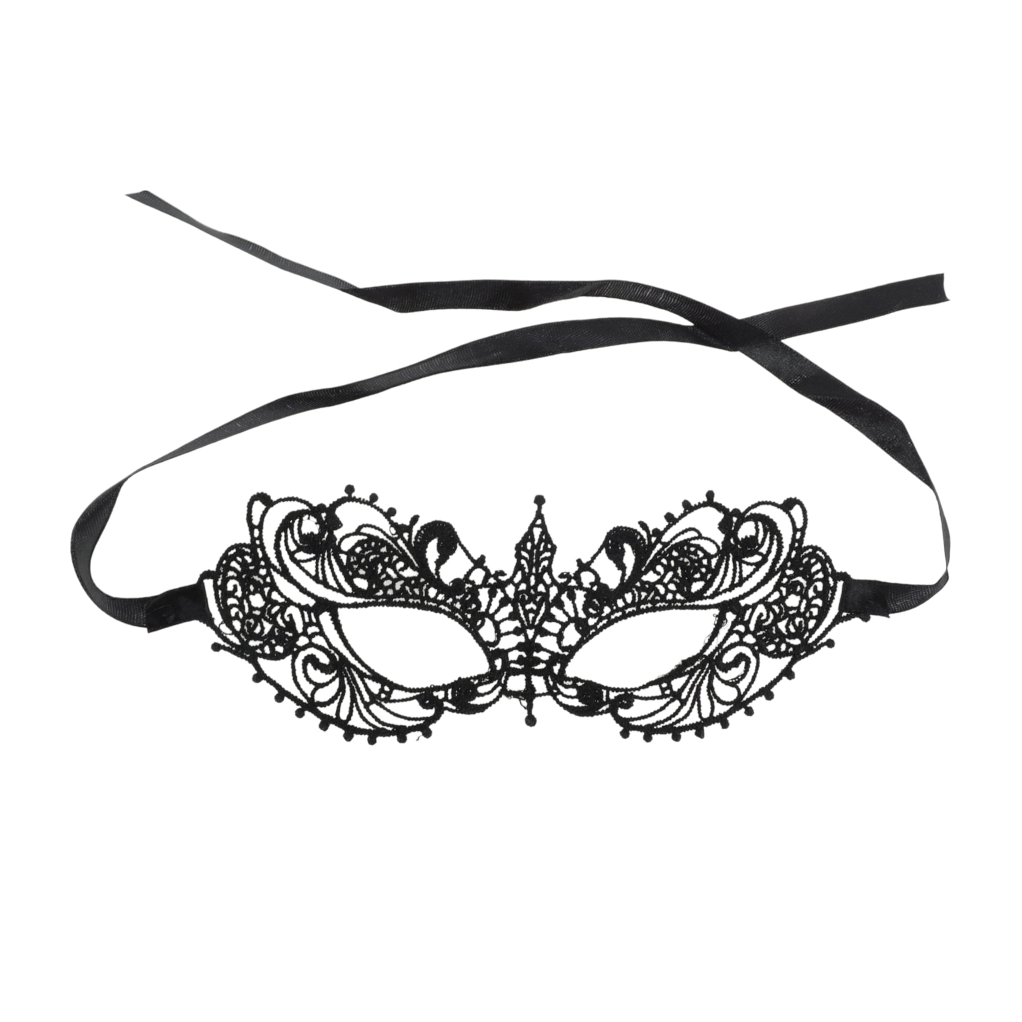 Unique Bargains Elegant Lace Half Face Party Mask in Black 1 Pcs Black Pattern 10