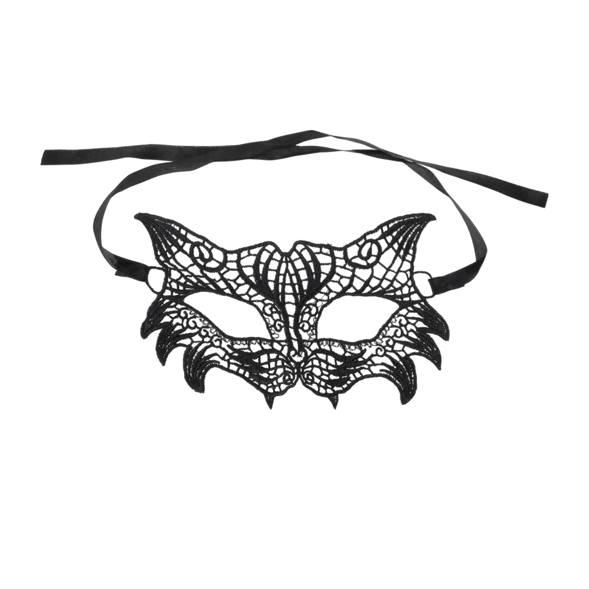 Unique Bargains 1 Pack Elegant Lace Half Face Party Mask in Black Black Pattern 15