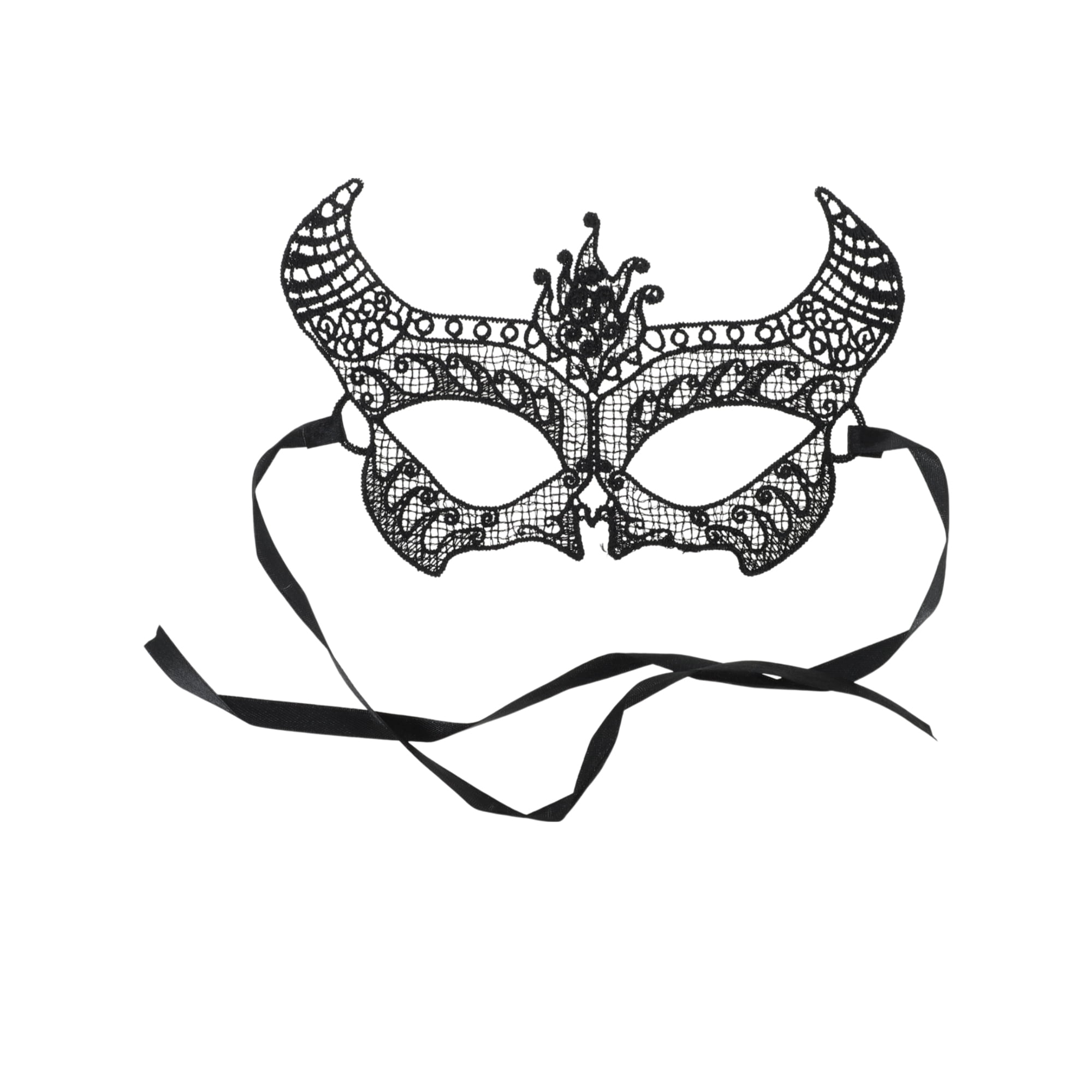 Unique Bargains 1 Pack Elegant Lace Half Face Party Mask in Black Black Pattern 4