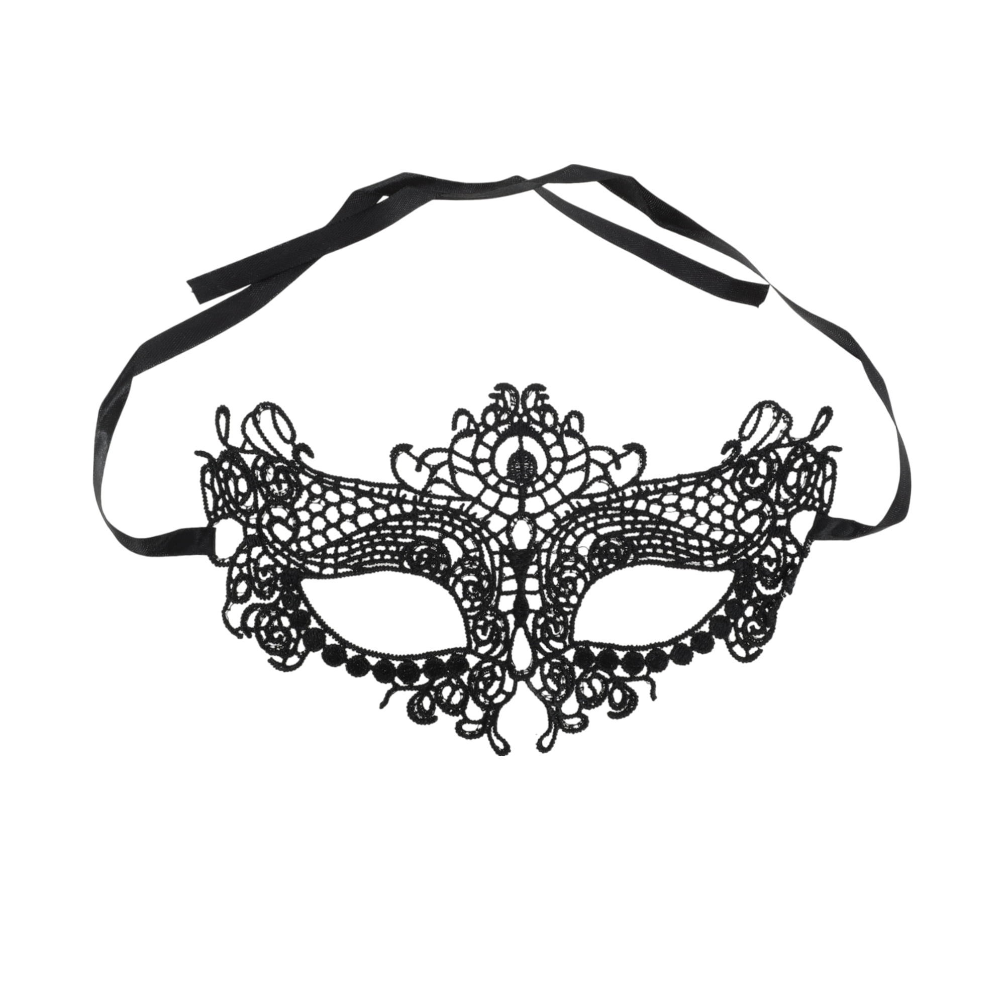 Unique Bargains 1 Pack Elegant Lace Half Face Party Mask in Black Black ...