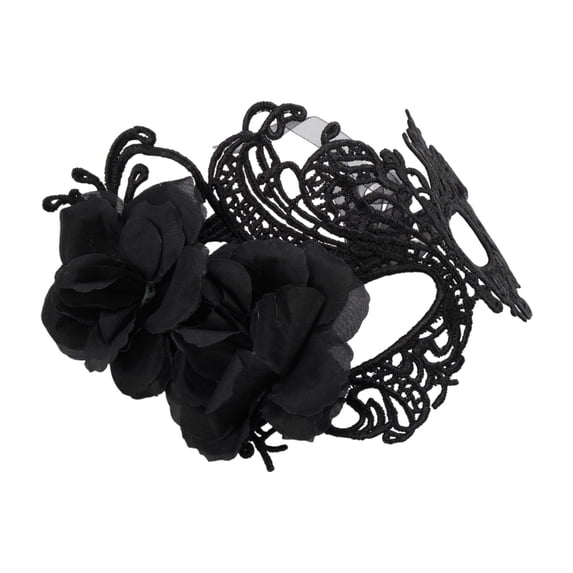 Unique Bargains Rose Phoenix Elegant Party Mask 1 Pcs Black