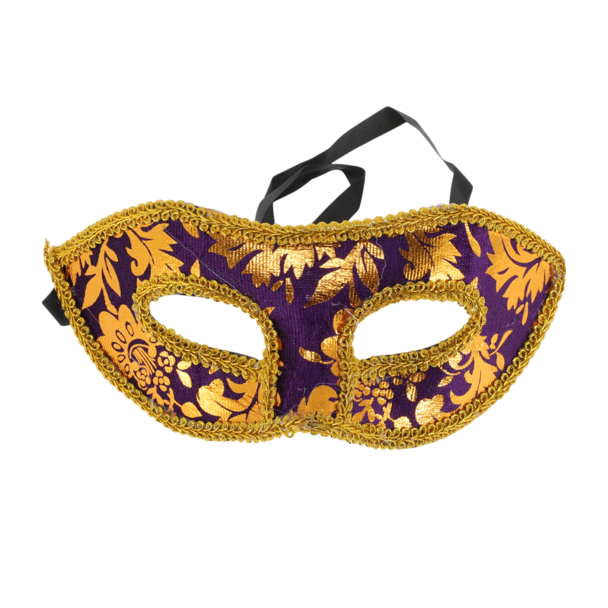 Unique Bargains 1 Box Jazz Cloth-Wrapped Flat Head Half Face Party Mask Purple