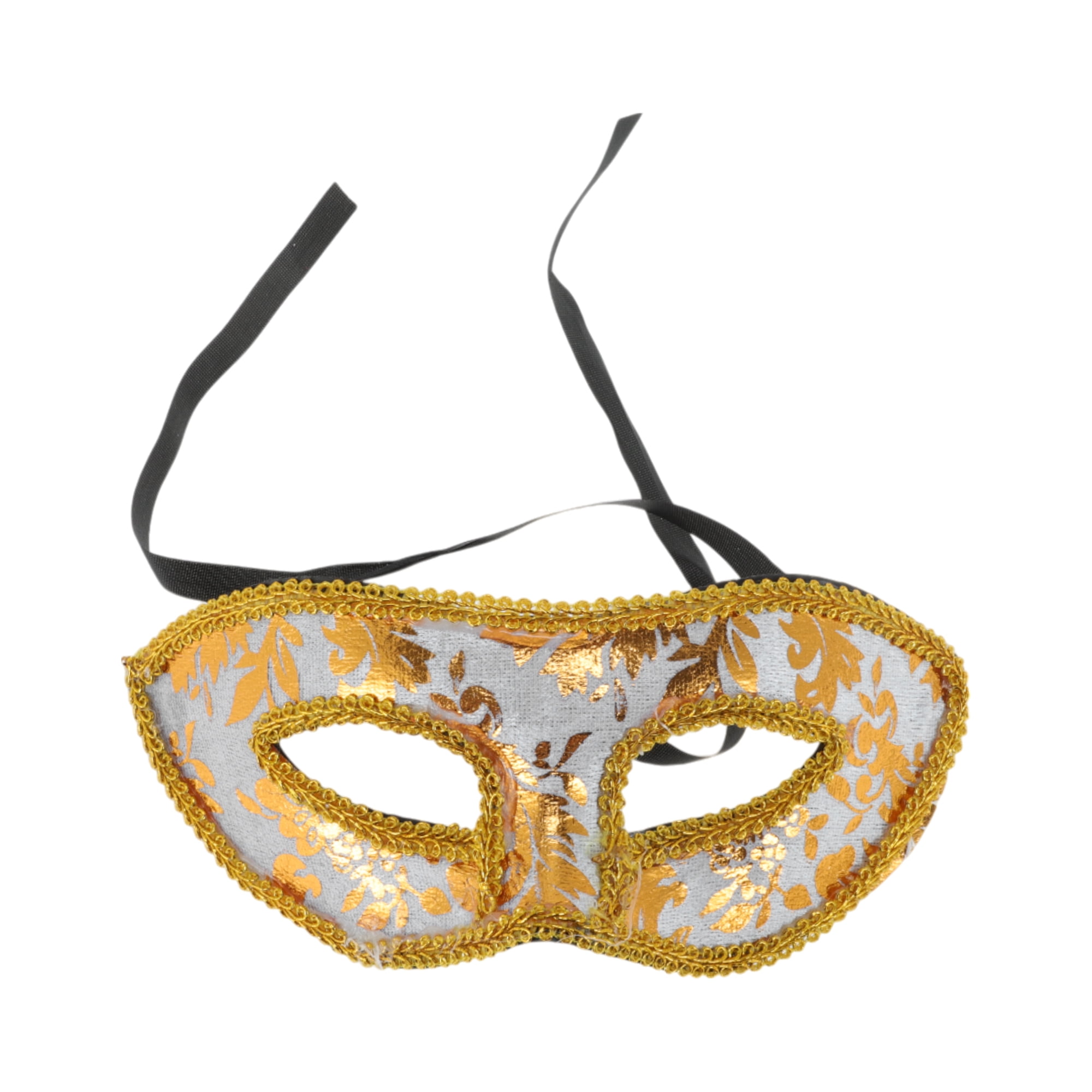 Unique Bargains 1 Box Jazz Cloth-Wrapped Flat Head Half Face Party Mask White