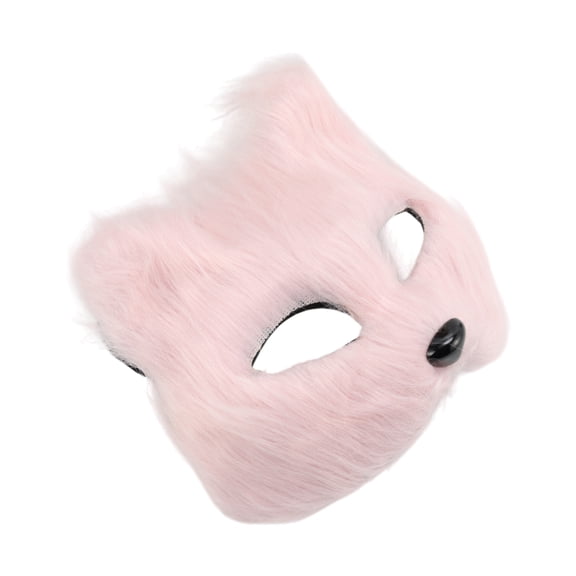 Unique Bargains 1 Pack Long-haired Foxes Party Mask Costume Events Pink