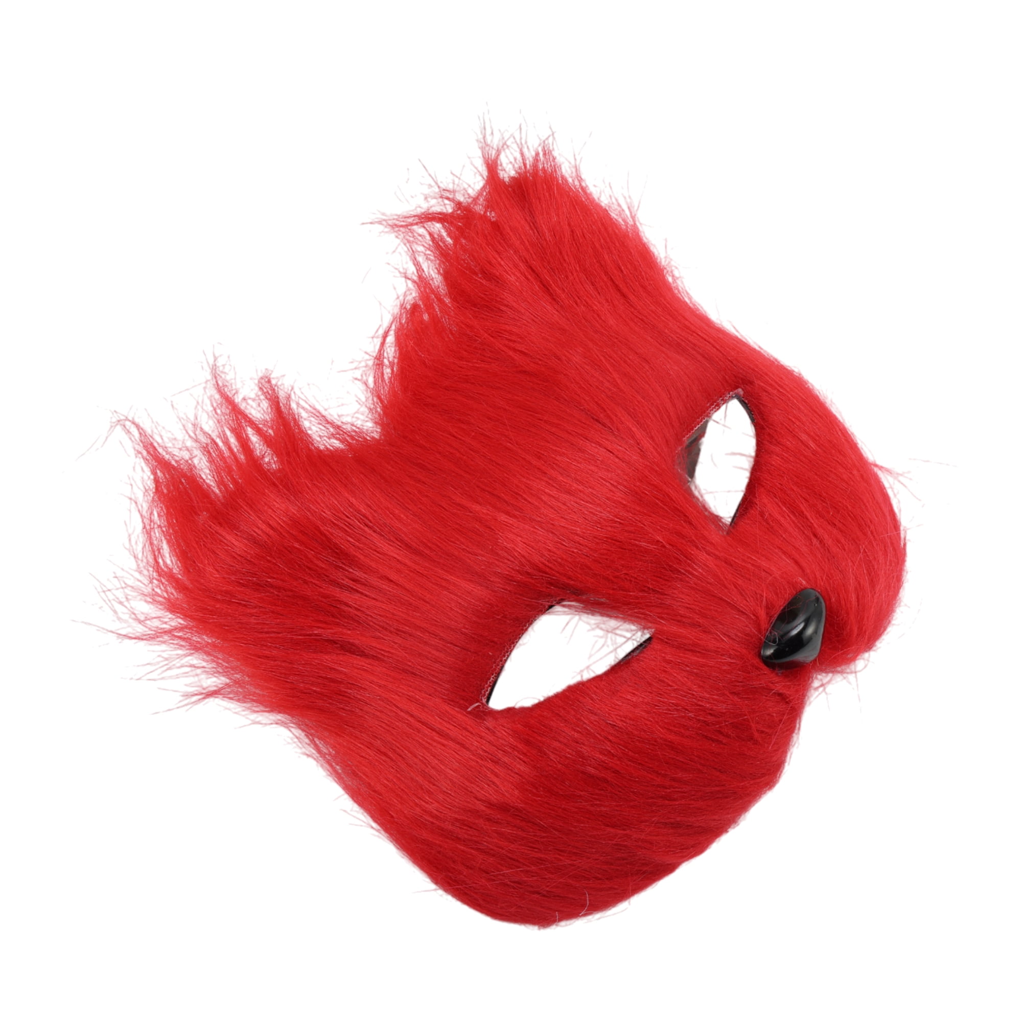 Unique Bargains 1 Pack Long-haired Foxes Party Mask Costume Events Red
