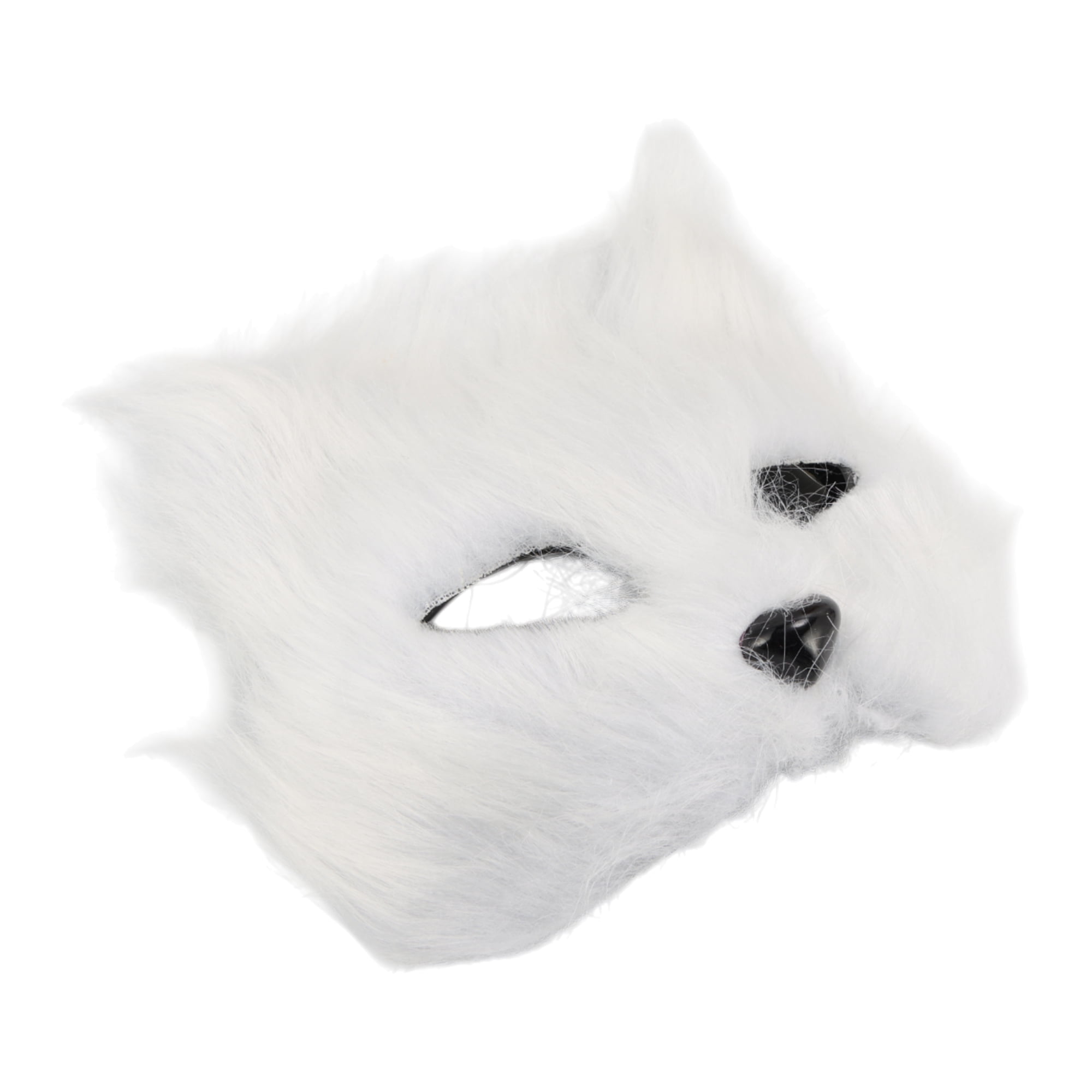 Unique Bargains 1 Pack Long-haired Foxes Party Mask Costume Events White