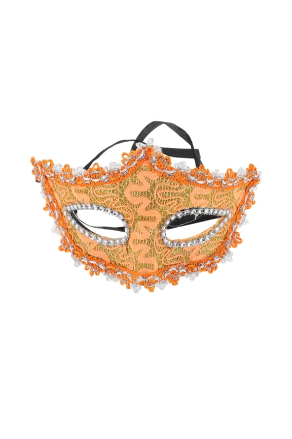 1 Box Pointed Head Dragon-Design Half Face Mask Orange