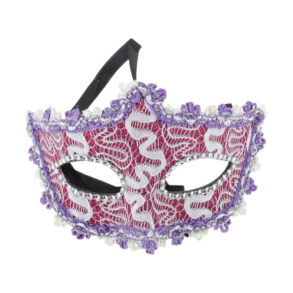 Unique Bargains 1 Box Pointed Head Dragon-Design Half Face Mask Purple