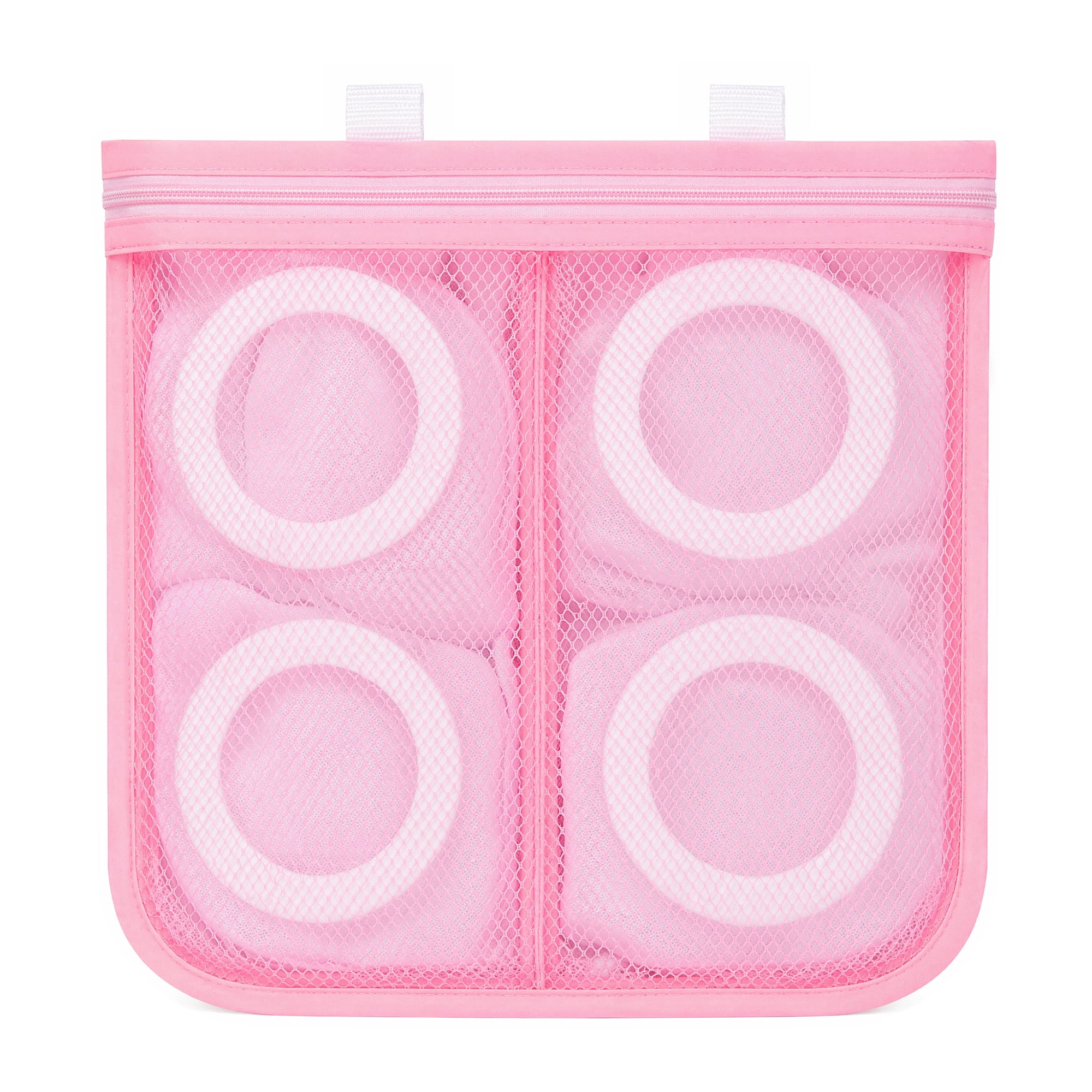 Unique Bargains 1 Pack Polyester Mesh Laundry Shoe Bag for Washing Machine Pink 11"x9.6"