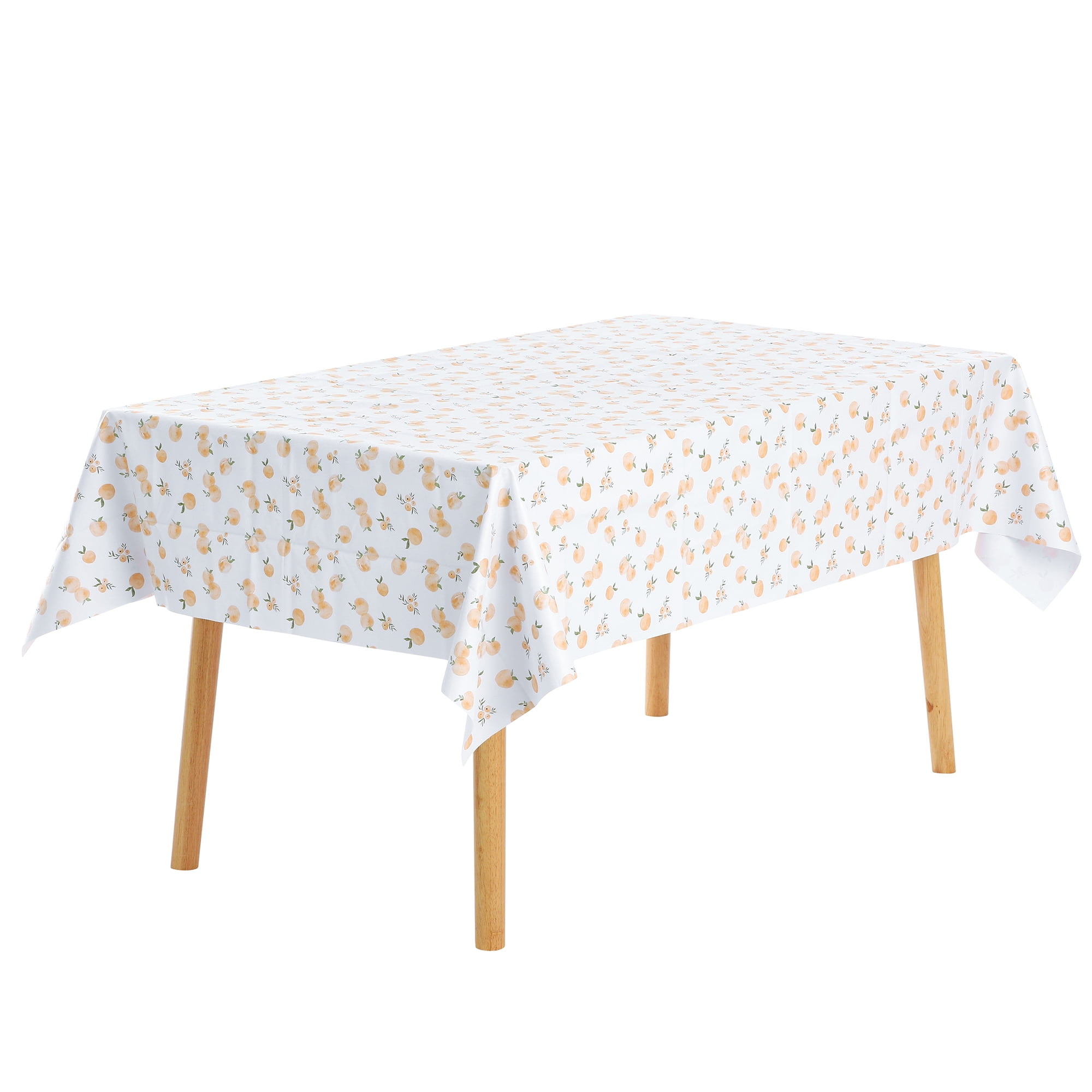 Unique Bargains Wrinkle-Resistant Waterproof Table Cover Tablecloth Peach 55x55inch