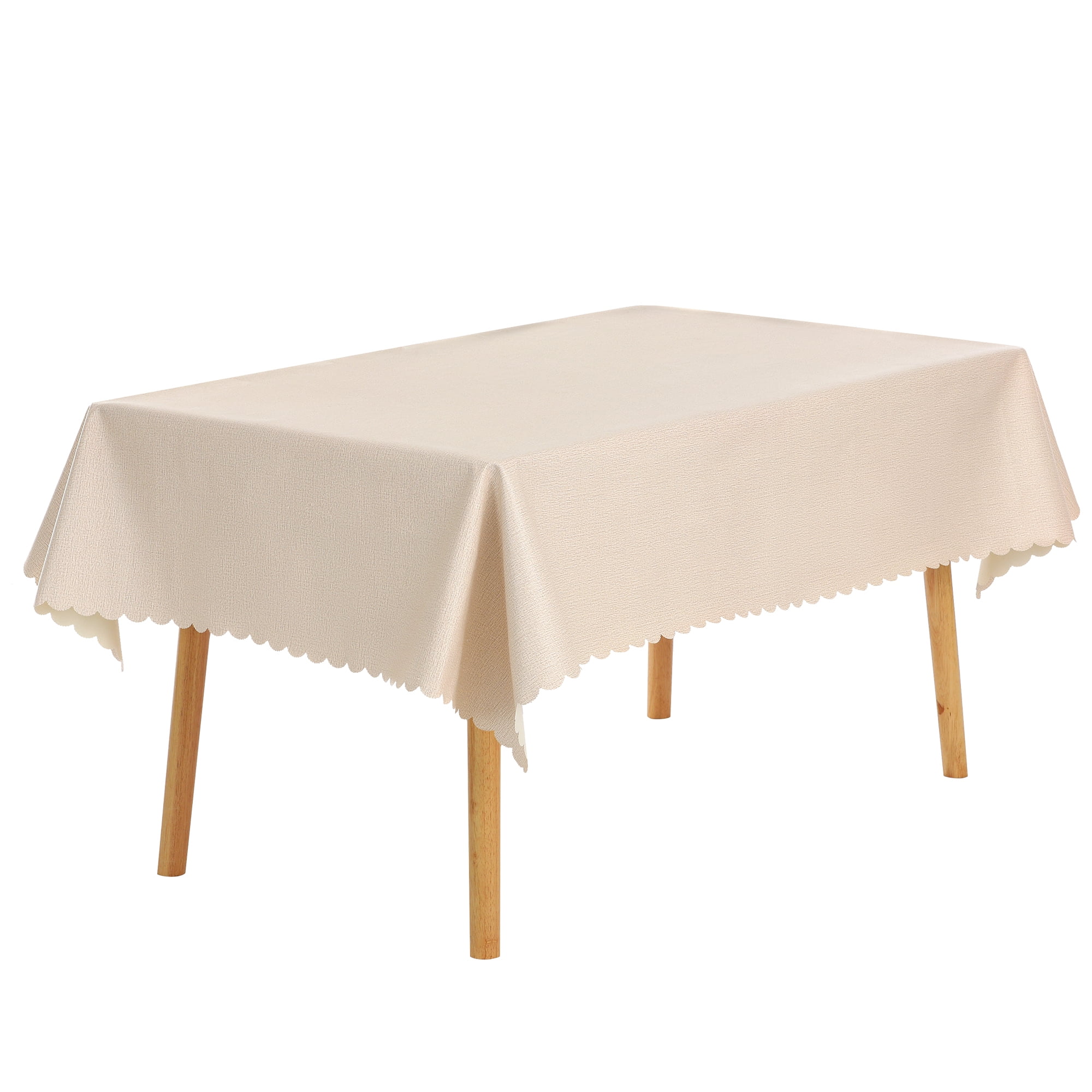 Unique Bargains 1 Pack Oil-Proof Water Resistance Table Cover Beige 55" x 71"