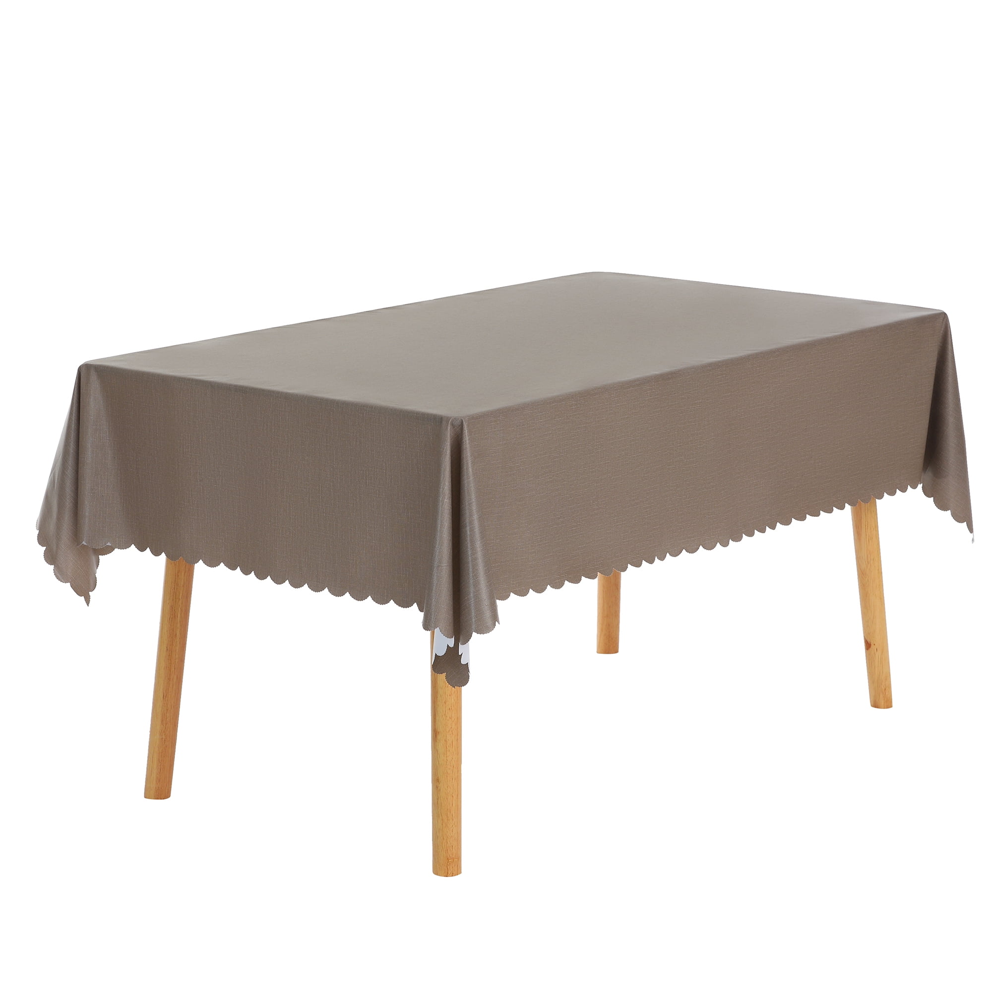 Unique Bargains 1 Pack Oil-Proof Water Resistance Table Cover Brown 55" x 118"