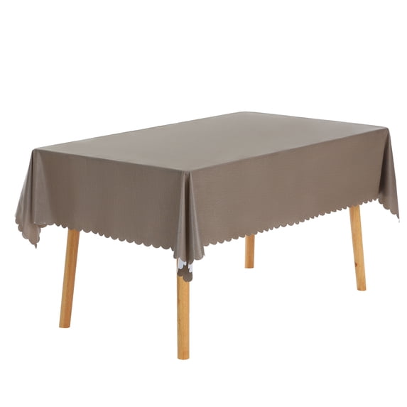 Unique Bargains 1 Pack Oil-Proof Water Resistance Table Cover Brown 55" x 87"