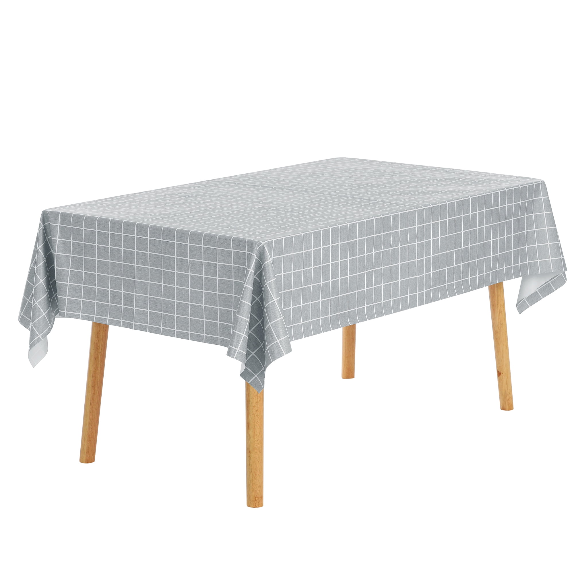 Unique Bargains 1 Pack Rectangle Tablecloth, Waterproof Polyvinyl chloride Table Cover Light Grey 55x55inch