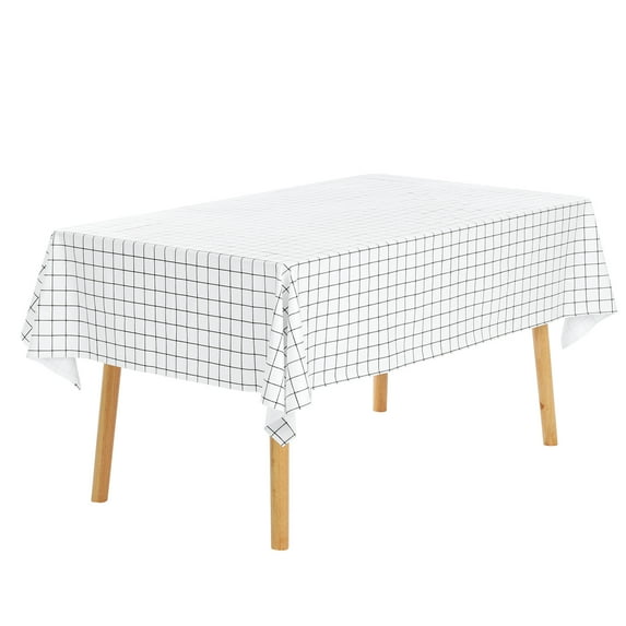 Unique Bargains 1 Pack Rectangle Tablecloth, Waterproof Polyvinyl chloride Table Cover White 55x55inch