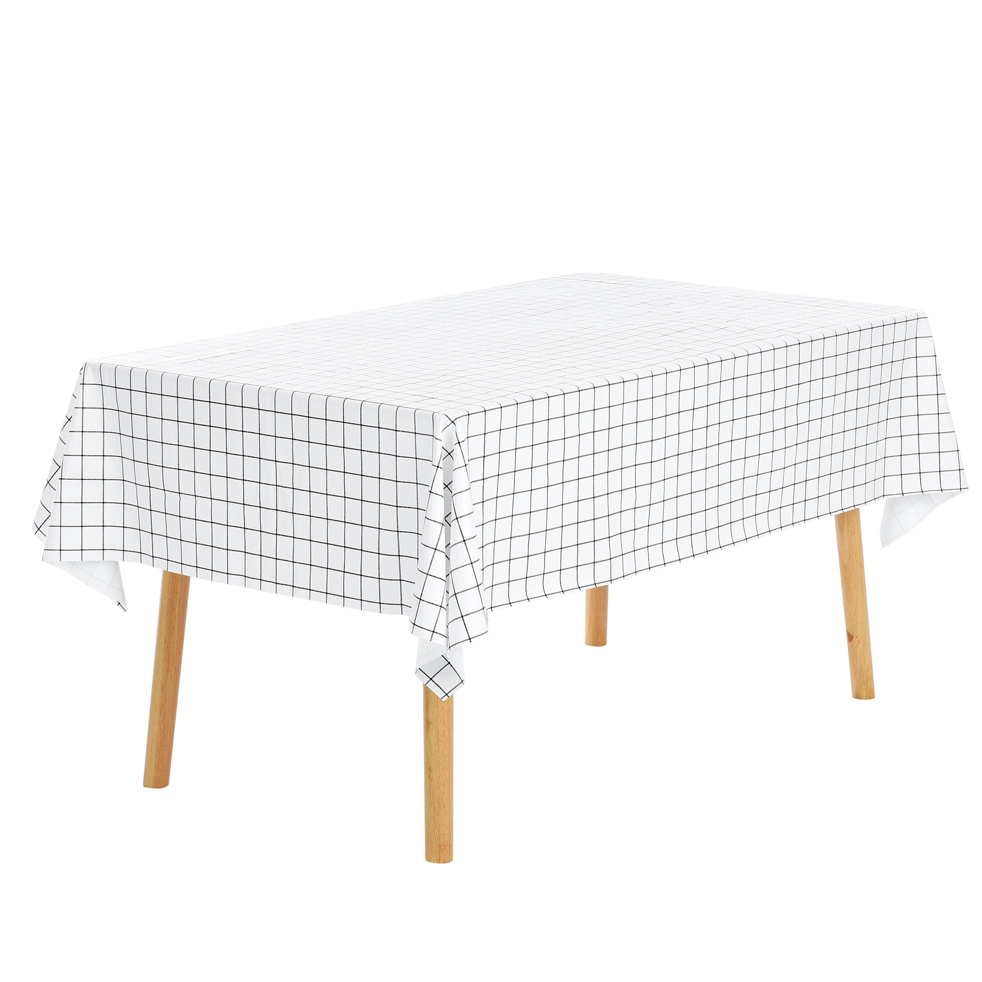 Unique Bargains 1 Pack Rectangle Tablecloth, Waterproof Polyvinyl chloride Table Cover White 55x71inch