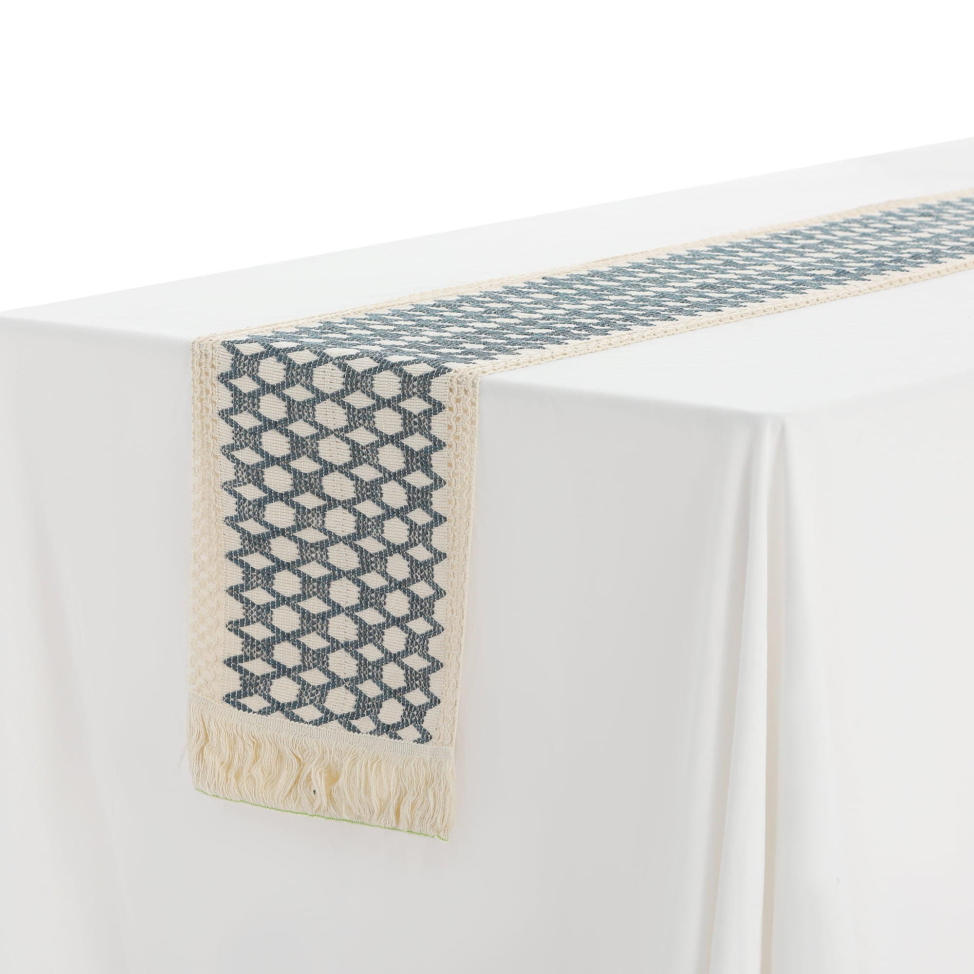Unique Bargains 1 Pack Row of Fringe Table Runners Floral Table Banner
