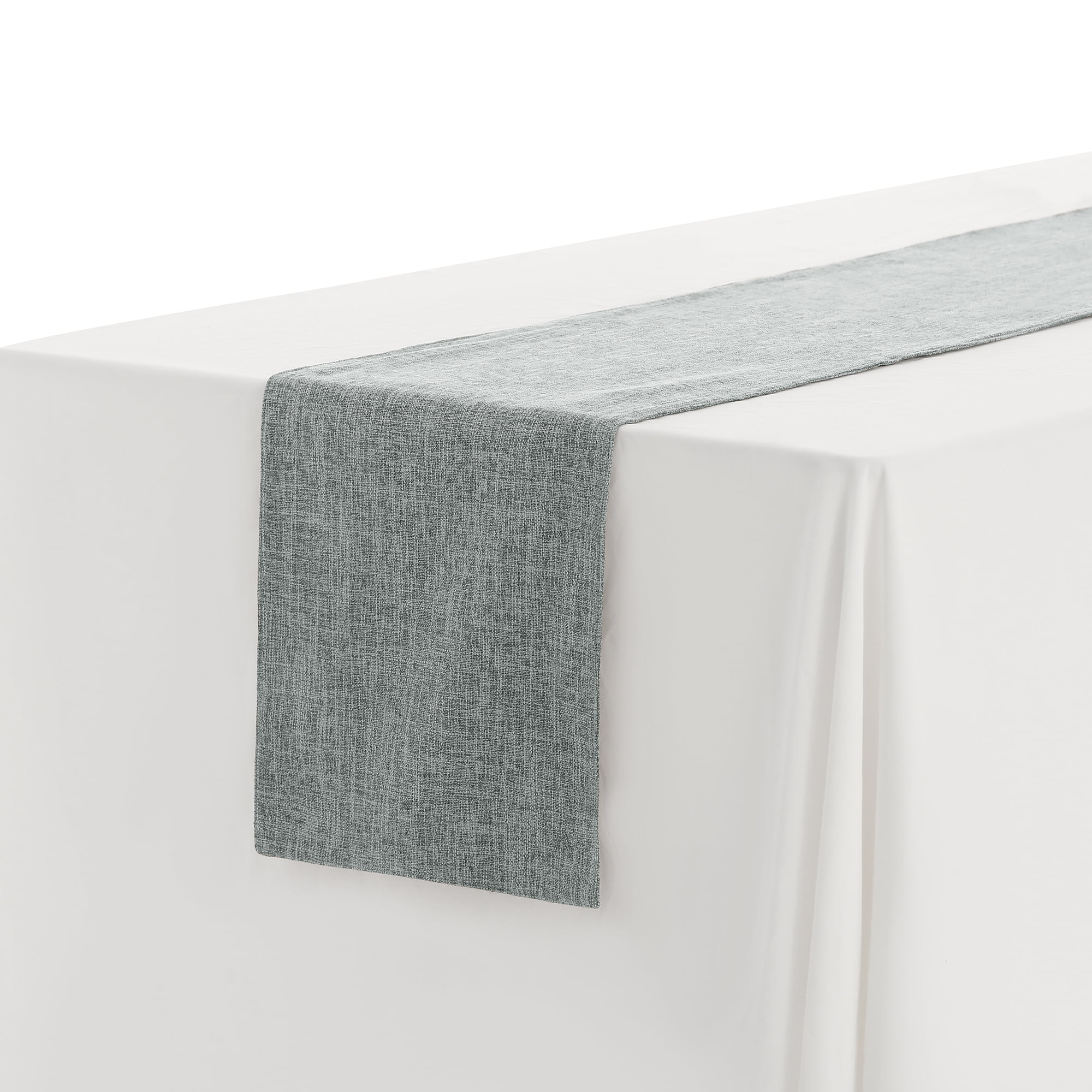 Unique Bargains 1 Pack Solid Color Table Runner Long Linen Table Banner Dark Grey 12"x63"