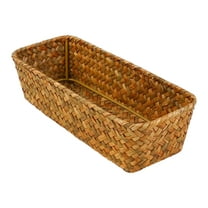 Unique Bargains 1 Pack Wicker Basket for Organizing Storage Cube Brown 9.4*3.9*2.4in