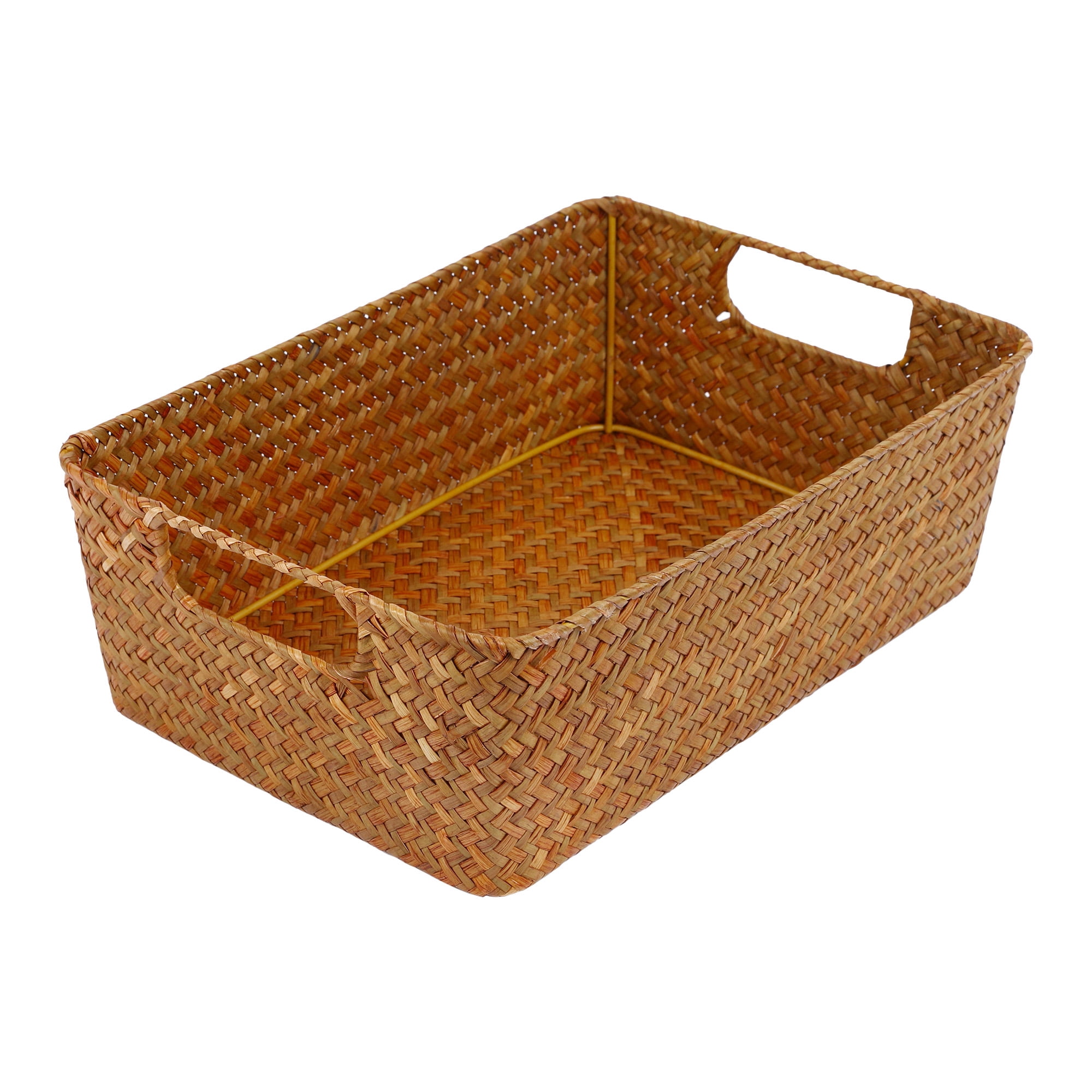 Unique Bargains 1 Pack Wicker Basket for Organizing and Storage Brown 13.4*9.1*4.3in