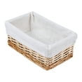 thumbnail image 1 of Unique Bargains 1 Pack Wicker Basket with Cloth Light Brown 10.2*5.9*4.3in, 1 of 6