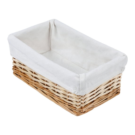 Unique Bargains 1 Pack Wicker Basket with Cloth Light Brown 10.2*5.9*4.3in
