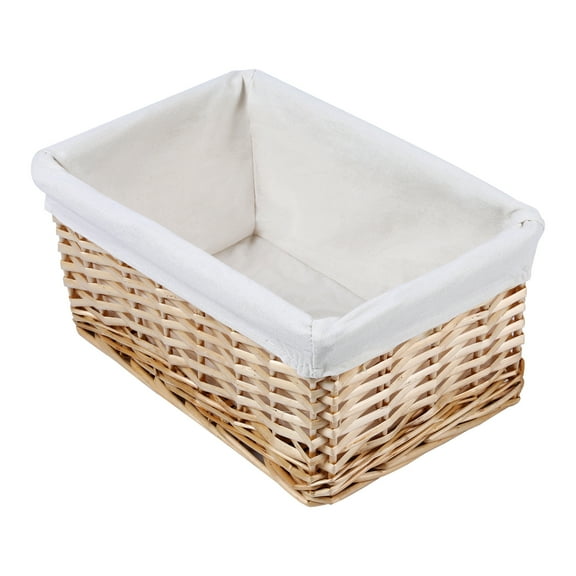 Unique Bargains 1 Pack Wicker Basket with Cloth Light Brown 13*8.7*6.3in
