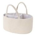 thumbnail image 1 of Unique Bargains 1 Pack Woven Storage Basket Bin with Divider and Handle Beige L, 1 of 7