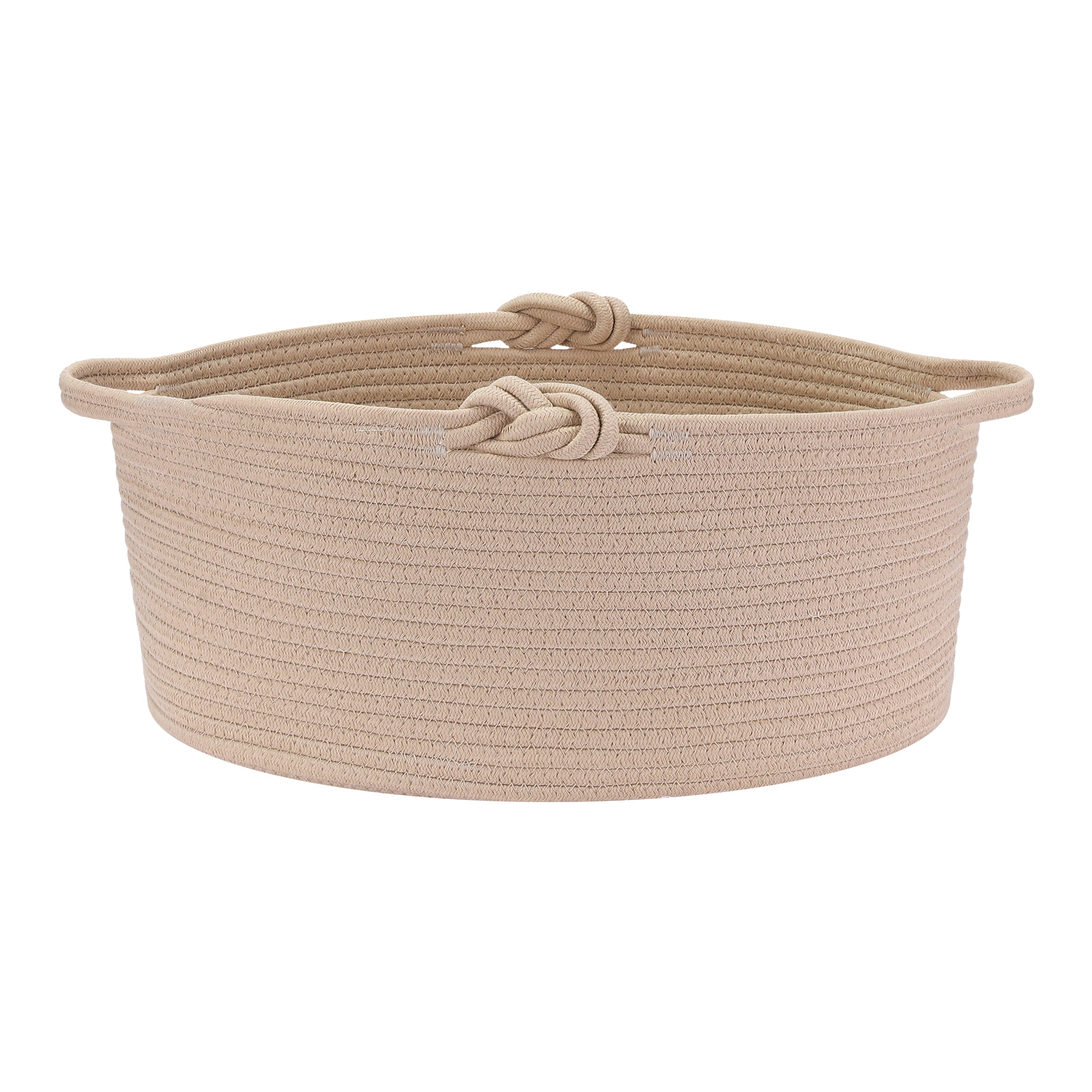Unique Bargains 1 Pack Woven Storage Basket Bin with Handle for Clothes, Shoes Brown L