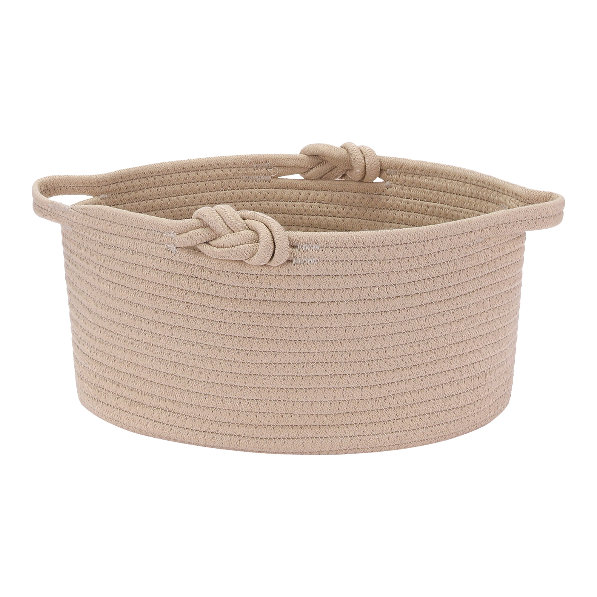 Unique Bargains 1 Pack Woven Storage Basket Bin with Handle for Clothes, Shoes Brown S