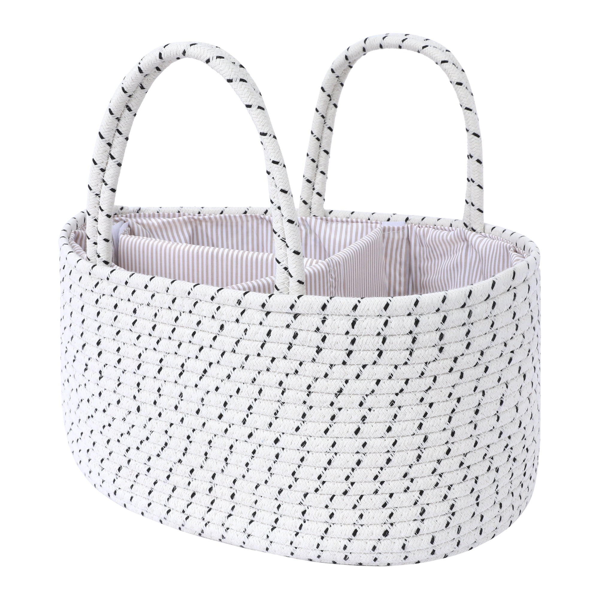 Unique Bargains 1 Pack Woven Storage Basket Shelf Closet Storage Bin for Clothes White S