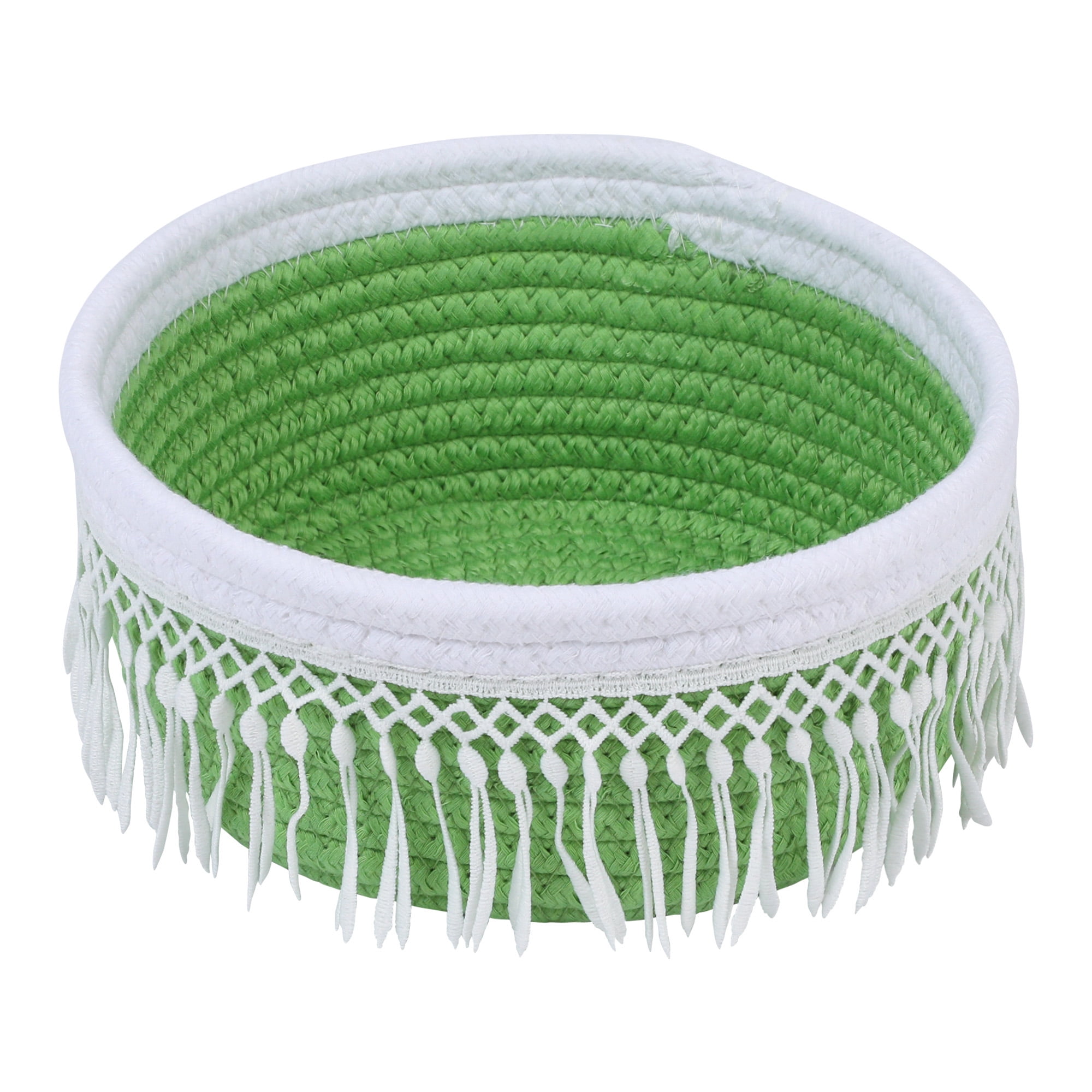 Unique Bargains 1 Pack Woven Storage Basket for Entryway Desk Green 8.1*3.7in