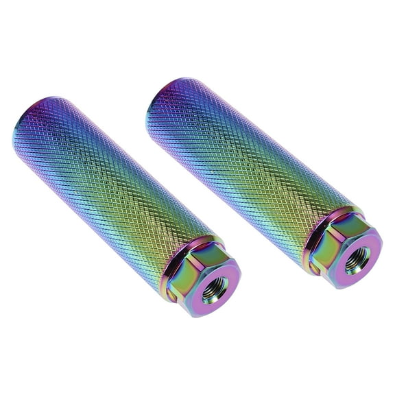 Unique Bargains 1 Pair 100x28mm Aluminum Alloy Axle Rear Foot Pegs Footrests for Bike Fit 3/8" Multicolor
