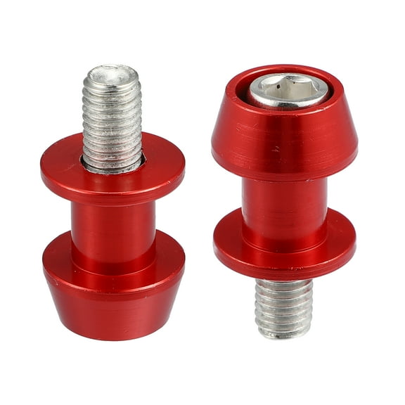 Unique Bargains 1 Pair 10mm M10x1.5 Red Aluminum Alloy Motorcycle Swing Arm Spools Sliders Stand for Kawasaki