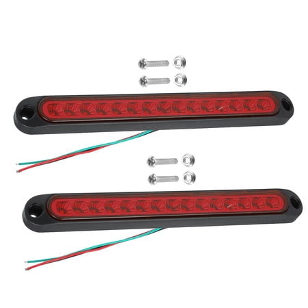 Unique Bargains 1 Pair 12V 24V 15 LED Car Trailer Identification Light Turn Signal Tail Light Strip Assembly Red