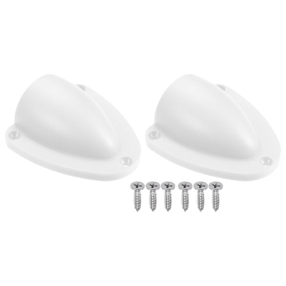 Unique Bargains 1 Pair 2.91"x2.64"x1.02" Marine Boat Transducer Wire Cable Cover Clam Shell Vent Wire Cover White