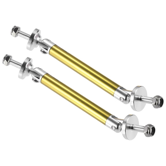 Unique Bargains 1 Pair 3"-4" Adjustable Aluminum Alloy 75mm Front Bumper Lip Splitter Diffuser Strut Rod Gold Tone