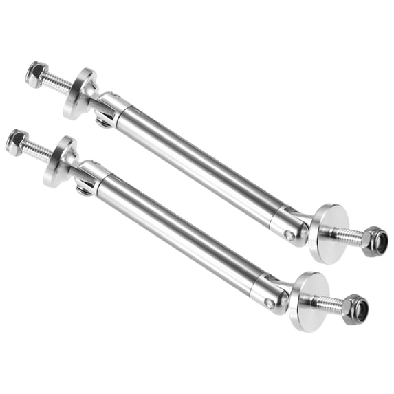 Unique Bargains 1 Pair 3"-4" Adjustable Aluminum Alloy 75mm Front Bumper Lip Splitter Diffuser Strut Rod Silver Tone