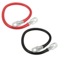 thumbnail image 1 of Unique Bargains 1 Pair 4 AWG Gauge 18" Battery Inverter Cables with 3/8" Ring Universal for Car Vehicle RV Black Red, 1 of 6