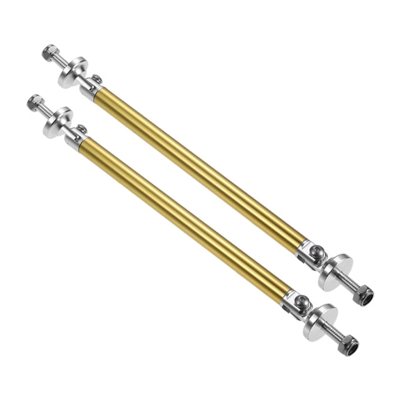 Unique Bargains 1 Pair 6"-6.8" Adjustable Aluminum Alloy 150mm Front Bumper Lip Splitter Diffuser Strut Rod Gold Tone