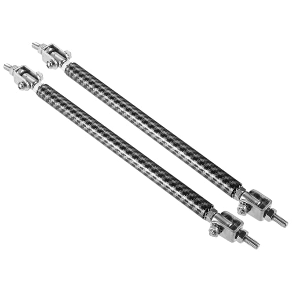 Unique Bargains 1 Pair 6"-8" 150mm Car Front Bumper Lip Splitter Strut Rod Tie Support Bars Carbon Fiber Pattern Black